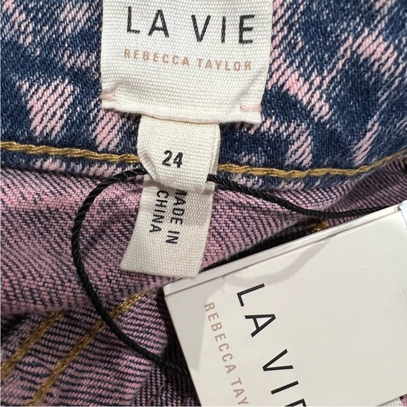 Rebecca Taylor La Vie Ines Pink Acid Wash Straight Leg Jeans. NWT - Picture 12 of 14